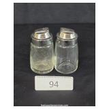 Single Set Glass & Metal Salt & Pepper Shaker