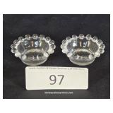 Pair Beaded Glass Salt Cellars