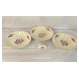 Three Vintage Decorative Soup Bowls