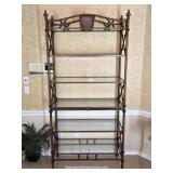 Metal Frame Palm Design Five-Shelf Etagere Shelves