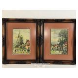 Two Framed Prints Scenes From Holland