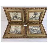 Four Framed English Countryside Engravings