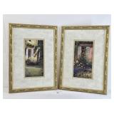 Pair Framed Pastoral Prints