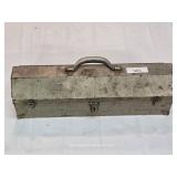Grey Metal Vintage Tool Box w/ Tools