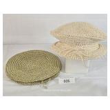 Two Ladies Raffia Flat Caps