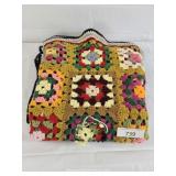 Crocheted Yarn Throw Blanket - Missing Squares
