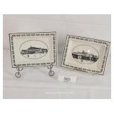 Two Creil Reproduction Mottahedeh Italy Plates