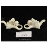 Two Ceramic Angel Figure Candle Rings