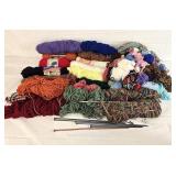 Bag of Knitting Needles & Yarn