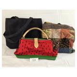 Three Fabric Purses & Totes