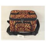 Fabric & Vinyl Zippered Travel Case w/ Mirror