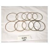Ten Costume Jewelry Bangle Bracelets