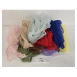 Stack of Colorful Nylon Scarves