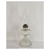 Clear Glass Oil Lamp Scrollwork Base