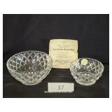 Two Lenox Crystal Diamond Bowls