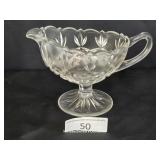 Footed Clear Cut Glass Creamer