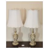 Pair Roman Inspired Cherub Urn Table Lamps