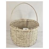 Large 22"x19" White Wicker Basket