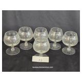 Set of Six Glass Brandy Snifters