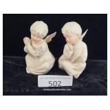 1991 Homeco Pair Angels w/ Flowers