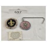 Two Metal Purse Hangers