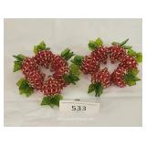 12 Small Decorative Bead Strawberries