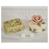 Two Dresser Bathroom Trinket Boxes