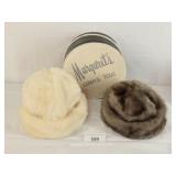 Two Faux Fur Winter Hats w/ Hat Box