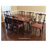 1920s Gothic Revival Dining Table & Six Chairs