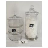 Blue Orchid Apothocary Style Bathroom Jars