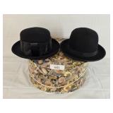 Two Wool & Wool Blend Fine Ladies Black Hats