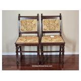 Two Eastlake Style Upholstered Side Chairs