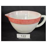 Fire-King Red Banded Batter Bowl w/ Spout