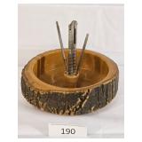 Ellwood Rusticware Wood Bowl & Nut Picking Set