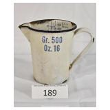 Vintage Enameled16 oz 500 gram Measuring Cup