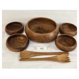 Goodwood Thailand Teak Salad Bowl Serving Set