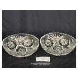Two Medium Starburst Glass Serving Bowls