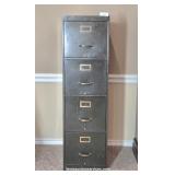 Large Green Four-Drawer Metal File Cabinet