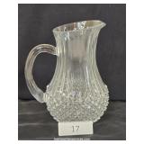 Pressed Glass Diamond Pattern Pitcher