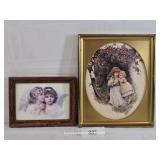 Two Framed Prints - Children & Angels