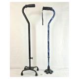 Two Adjustable Height Walking Canes