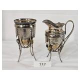 Wilcox Silver Plate Cream & Sugar Serving Dishes