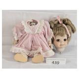 Porcelain Pink Dress Doll - Need Repairs