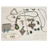 Sterling Silver Jewelry Pieces165.4g Total Weight