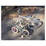 Two Small Huffy Childrens Bicycles