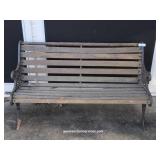 Wood Outdoor Bench Cast Iron Frame