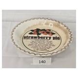 Vintage Strawberry Pie Recipe Baking Dish