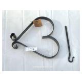 Heart Shaped Hand Forged Wrought Iron Ringer