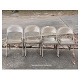 Four Upholstered Metal Chairs