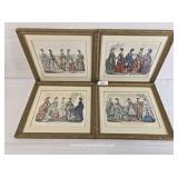 Four Godeys Fashion 1870 Catalog Page Prints